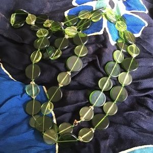 Vintage shades of green funky retro necklace